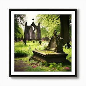 Remembrance Vintage Tomb Landmark Beautiful Plant Headstone Culture Old Architecture Rest (7) Art Print