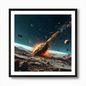 Asteroid Impact 1 Art Print