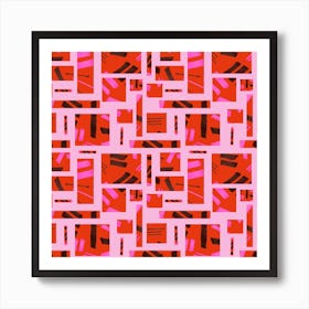 Orange On Pink Markings Art Print