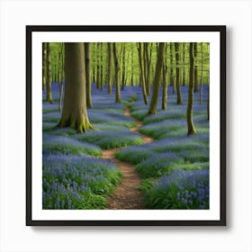 Bluebells In The Woods Art Print