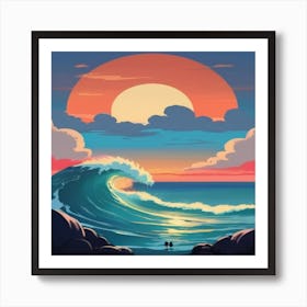 Sunset At The Beach 1 Art Print