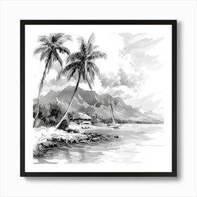 A Tahiti In French Polynesia Hand Drawn Sketch I 1720357144 3 Art Print