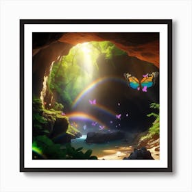 Butterflies in a cave Affiche