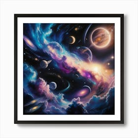 Default Paint A Breathtakingly Vibrant Celestial Masterpiece F 3 Art Print