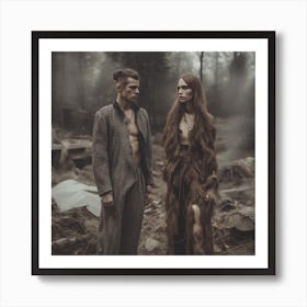 Couple In The Woods Art Print