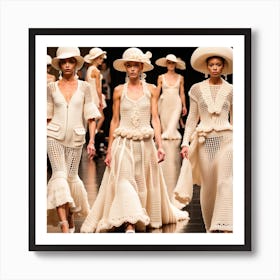 White Dresses And Hats Art Print