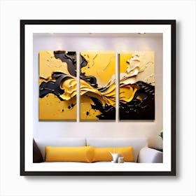 Yellow and Black combination Art 4k high quality Art Print