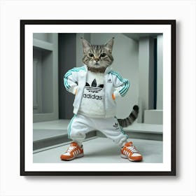 Adidas Cat Art Print