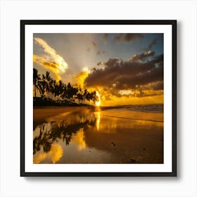 Sunset On The Beach 11 Art Print