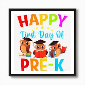 First Day Of Pre K Teacher Cute Owls Teacher Poster