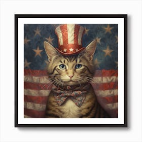 4th Of July Kitty 3 Art Print