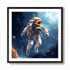 Astronaut In Space 4 Art Print