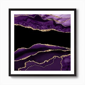 Purple & Gold Agate Texture 11 Poster