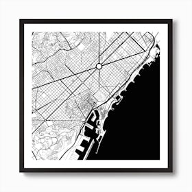 Barcelona Black Line Art Print