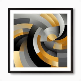 Abstract black and gold 1 Art Print