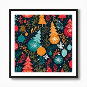 Christmas Seamless Pattern 7 Art Print