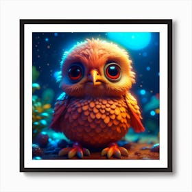 Baby Owl Art Print