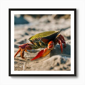 Crab Walking On Sand 1 Art Print