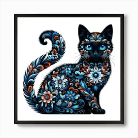 Black Cat With Blue Eyes 1 Art Print