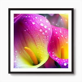 Beautiful pink, yellow, and purple chameleon lilies 5 Art Print