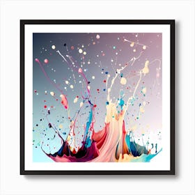 Colorful Paint Splash Art Print