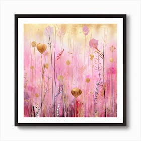 Pink And Gold Art Print