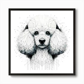 Poodle Head - Abstract Line Art Illustration 275 Art Print