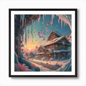 mountain village, 2 Art Print