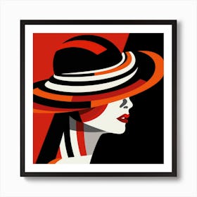 Portrait Of A Woman In A Hat 1 Art Print