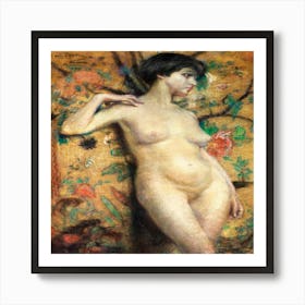 Nude Woman In A Tree Art Print