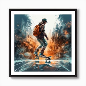 Armadiler Cool Kid Double Exposure Skateskate Park B8d9611a Ca7c 4713 9b36 B0fc269a1629 Art Print