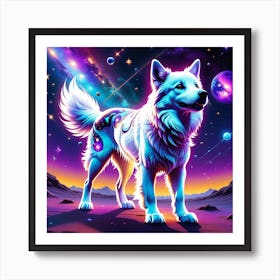 Dog In Space Art Print