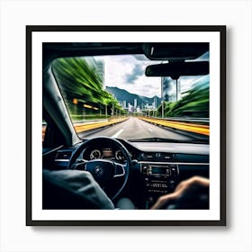 Vehicle View Transportation Drive Car Auto Mirror Vision Driver Street Landscape Traffic (4) Affiche