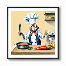 Chef Rabbit 11 Art Print