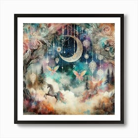 Dreaming Unicorns Art Print