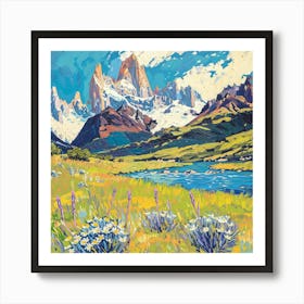 A Patagonia In Argentina Oil Painting Illustrati 1720364169 2 Art Print