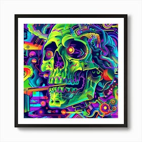 Psychedelic Skull 17 Art Print