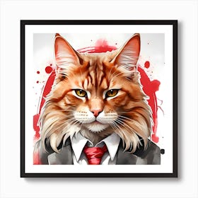 Business Cat Art Print