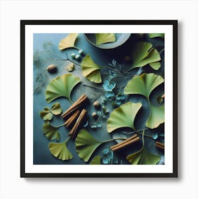 Aesthetic style, Tropical leaves of ginkgo biloba Art Print