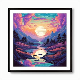 Psychedelic Landscape 1 Art Print