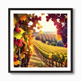 Vineyards In Autumn Art Print