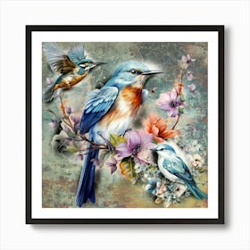 Bird Narure Illustration Art 01 Art Print