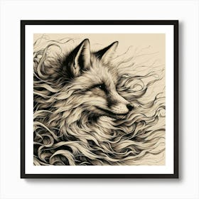 Fox illustration 3 Art Print