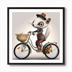 Squirrel On A Bicycle 1 Art Print