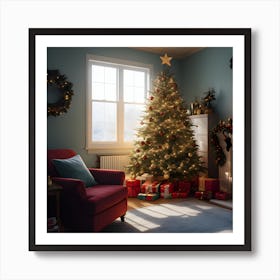 Christmas Tree In The Living Room 1 Art Print