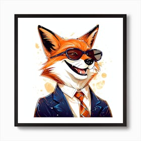Fox In Business Suit 1 Art Print