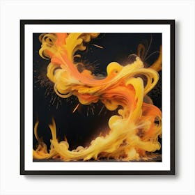 Abstract Flames Art Print