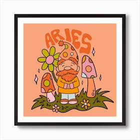 Aries Gnome Art Print