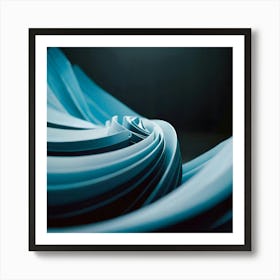 Abstract Blue Paper 6 Art Print