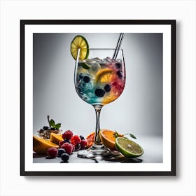 Colorful Gin In A Glass Art Print